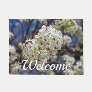 Bradford Pear Blooms Welcome Doormat