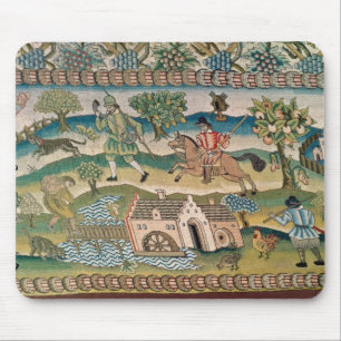 Bradford Table Carpet, detail of scenes of rural l Mouse Pad