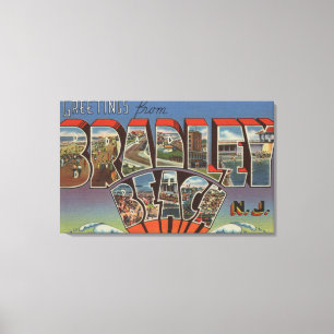 Bradley Beach, New Jersey - Large Letter Scenes Canvas Print
