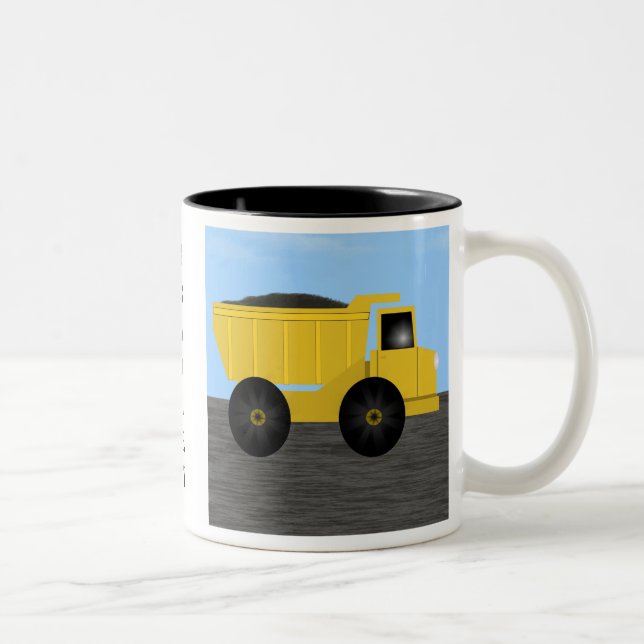 Bradley Dump Truck Personalised Name Mug (Right)