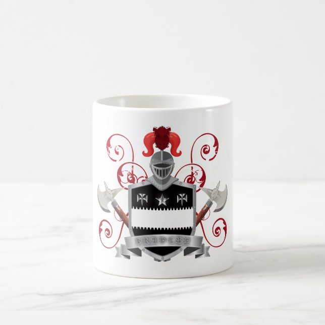 Bradley Family Crest Coat-of-Arms Coffee Mug (Center)