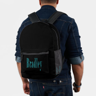 'Bradley" His Name In Blue, Printed Backpack