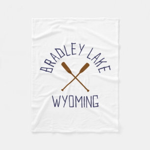 Bradley Lake Wyoming Outdoors Vintage 1 Fleece Blanket