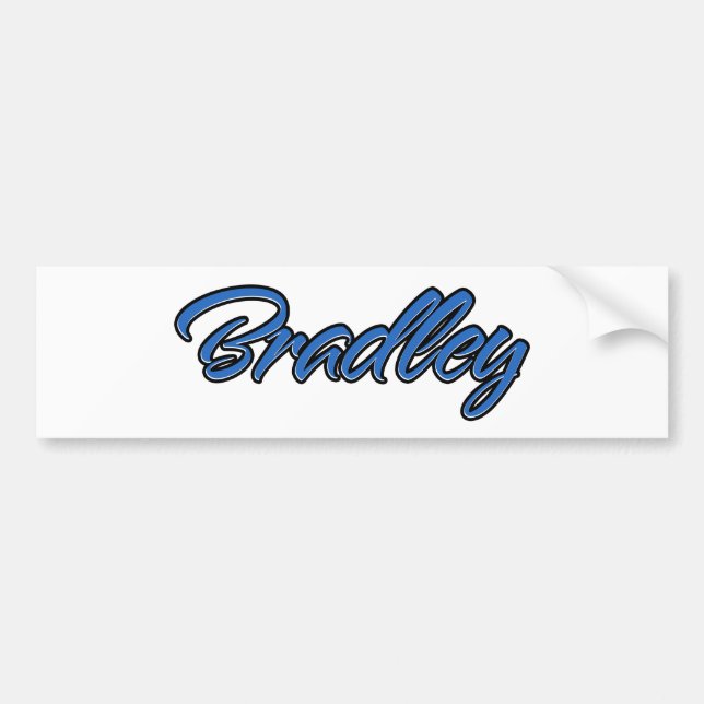 Bradley Name blue Sticker Decal Car Sticker (Front)
