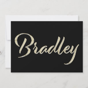 Bradley Name white gold Handwriting Card