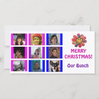 Brady Bunch Style Grid Birthday Christmas Card