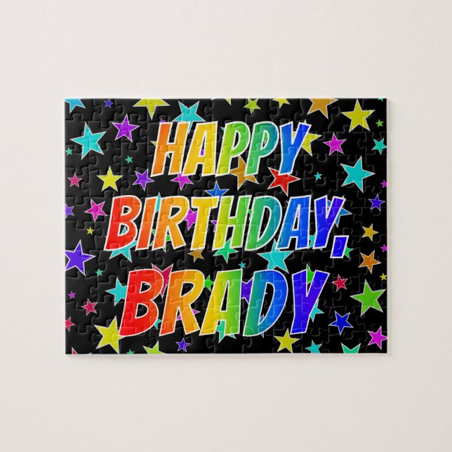 "BRADY" First Name, Fun "HAPPY BIRTHDAY" Jigsaw Puzzle (Horizontal)