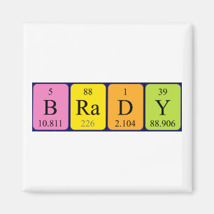 Brady periodic table name magnet