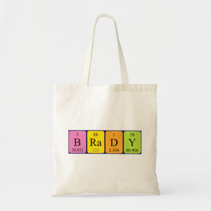 Brady periodic table name tote bag
