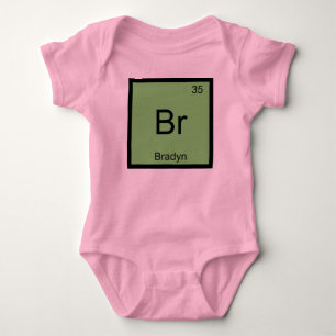 Bradyn Name Chemistry Element Periodic Table Baby Bodysuit
