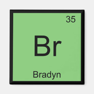 Bradyn Name Chemistry Element Periodic Table Magnet