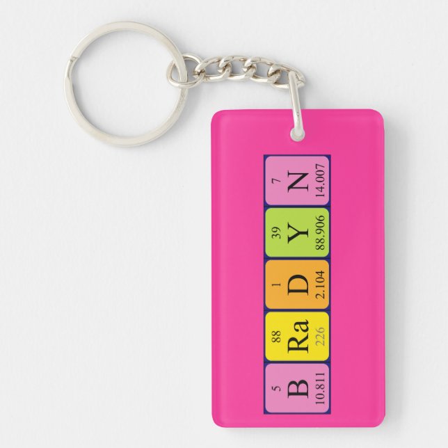 Bradyn periodic table name keyring (Front)