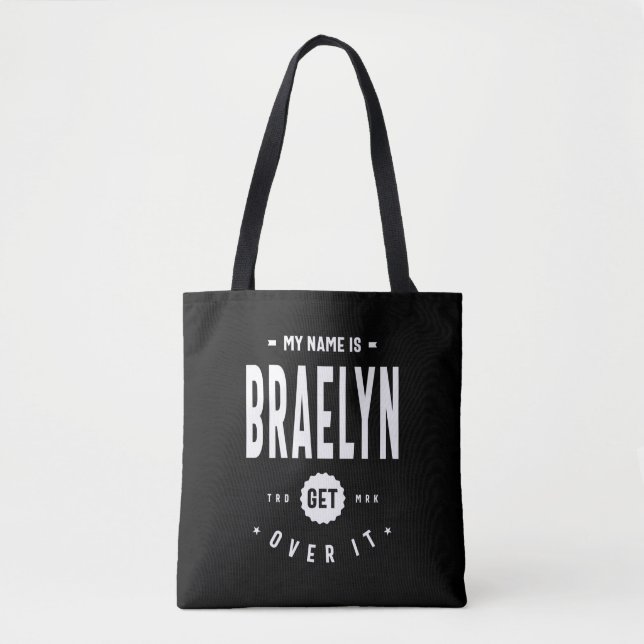 Braelyn Personalised Name Birthday Tote Bag (Front)