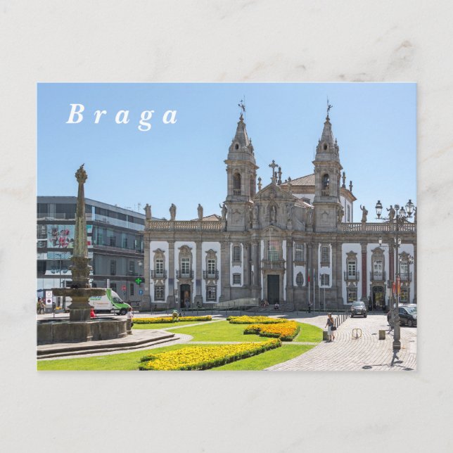 Braga. View of the city centre. Postcard (Front)