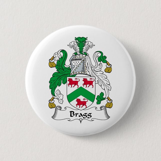 Bragg Family Crest 6 Cm Round Badge (Front)