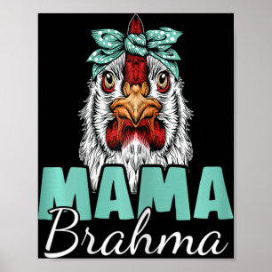 Brahma Chicken Mum Vintage Silkie Chicken Mummy Poster