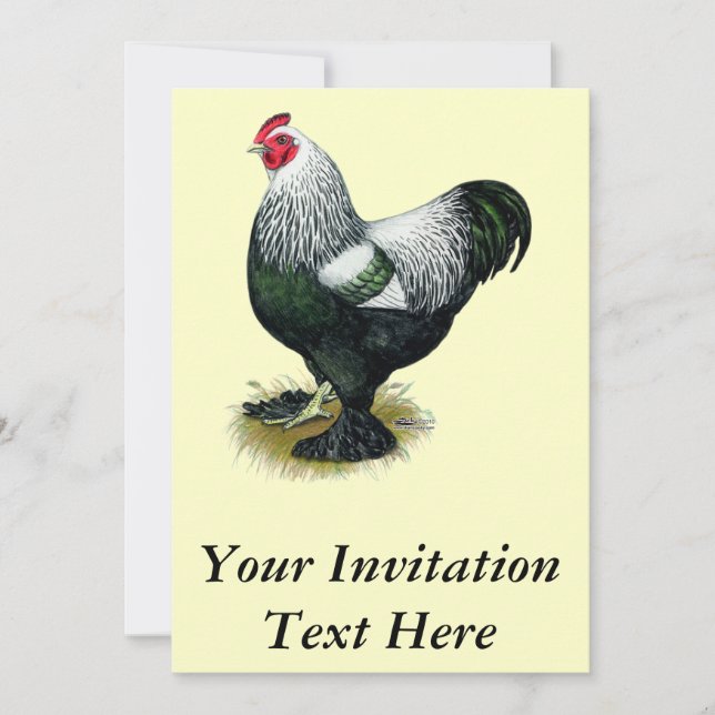 Brahma:  Dark Rooster Invitation (Front)