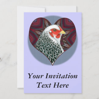 Brahma Hen Heart Invitation