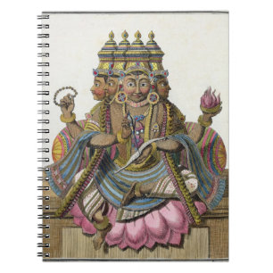 Brahma, Hindu god of creation, from 'Voyage aux In Spiral Notebook
