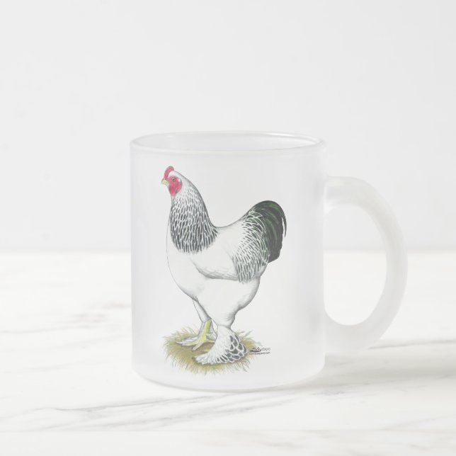 Brahma:  Light Rooster Frosted Glass Coffee Mug (Right)