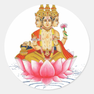 BRAHMA - PRAJAPATI - HINDU GODDESS CLASSIC ROUND STICKER
