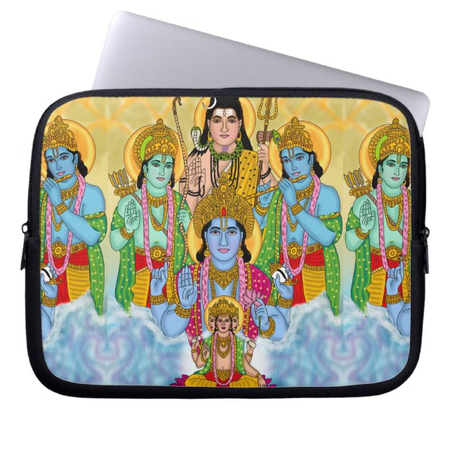 Brahma Vishnu Shiva Ram Krishna Laptop Cover (Front)
