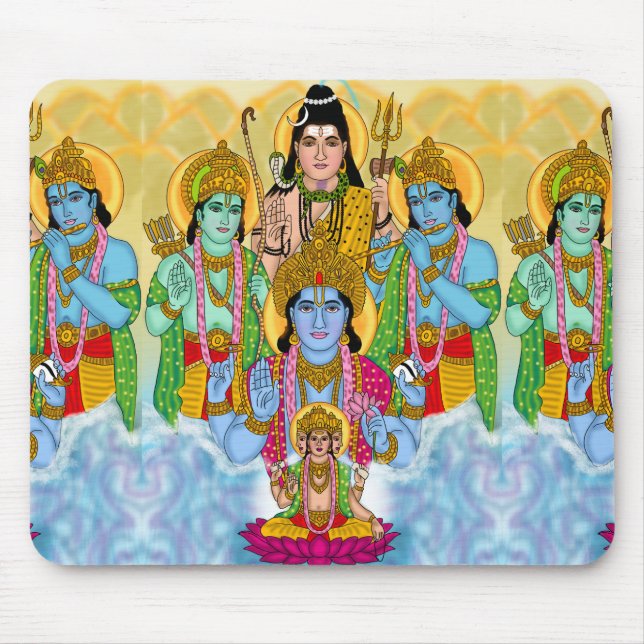 Brahma Vishnu Shiva Ram Krishna Mouse Pad (Front)