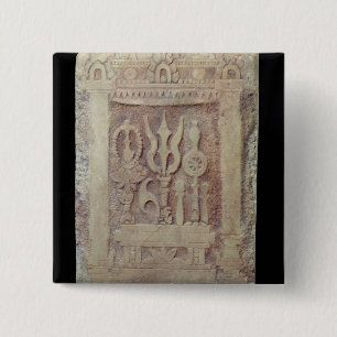 Brahman stele depicting the Trimurti 15 Cm Square Badge