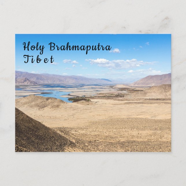 Brahmaputra river and desert landscape - Tibet Postcard (Front)