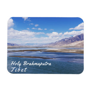 Brahmaputra river and mountain landscape - Tibet Magnet