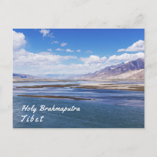 Brahmaputra river and mountain landscape - Tibet Postcard
