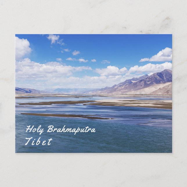 Brahmaputra river and mountain landscape - Tibet Postcard (Front)