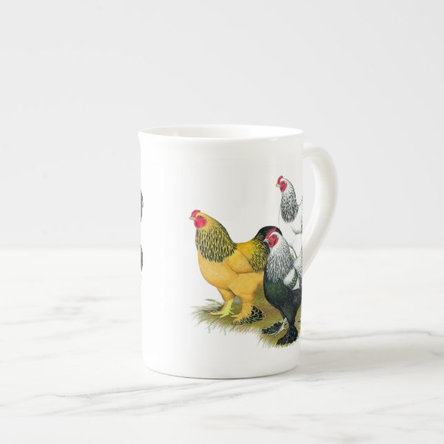 Brahmas Three Roosters Bone China Mug (Front Right)