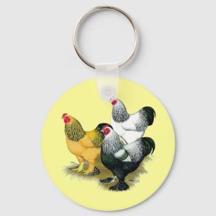 Brahmas Three Roosters Key Ring