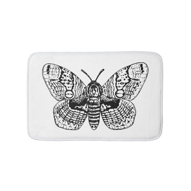 Brahmin moth drawing bath mat (Front)