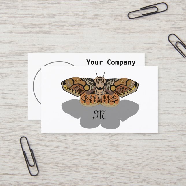 Brahmin Moth Monogram Business Card (Front/Back In Situ)