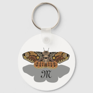 Brahmin Moth Monogram Key Ring