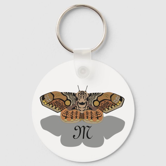 Brahmin Moth Monogram Key Ring (Front)