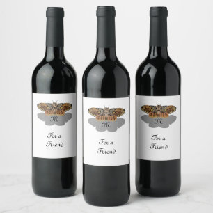 Brahmin Moth Monogram Wine Label