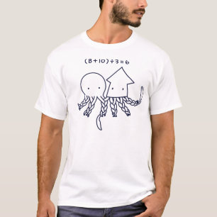 [Braid of Octopus and Squid (Navy)] Octopus and sq T-Shirt