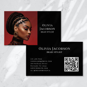 Braid Stylist Hair Loctician Photo Business Card