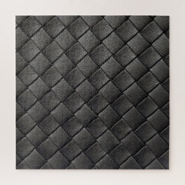 Braided Black Leather: Vintage Texture Jigsaw Puzzle (Vertical)