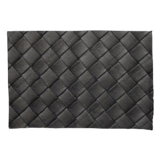 Braided Black Leather: Vintage Texture Pillowcase