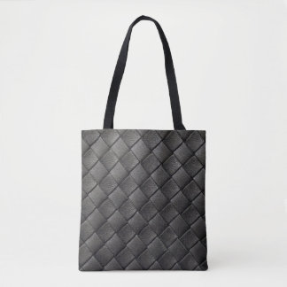 Braided Black Leather: Vintage Texture Tote Bag