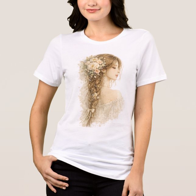 Braided Boho Girl Tri-Blend Shirt (Front)