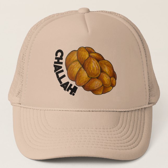Braided Challah Bread Loaf Foodie Happy Hanukkah Trucker Hat (Front)