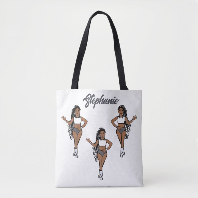 Braided Dancer Personalised Tote ( Stone White) (Front)