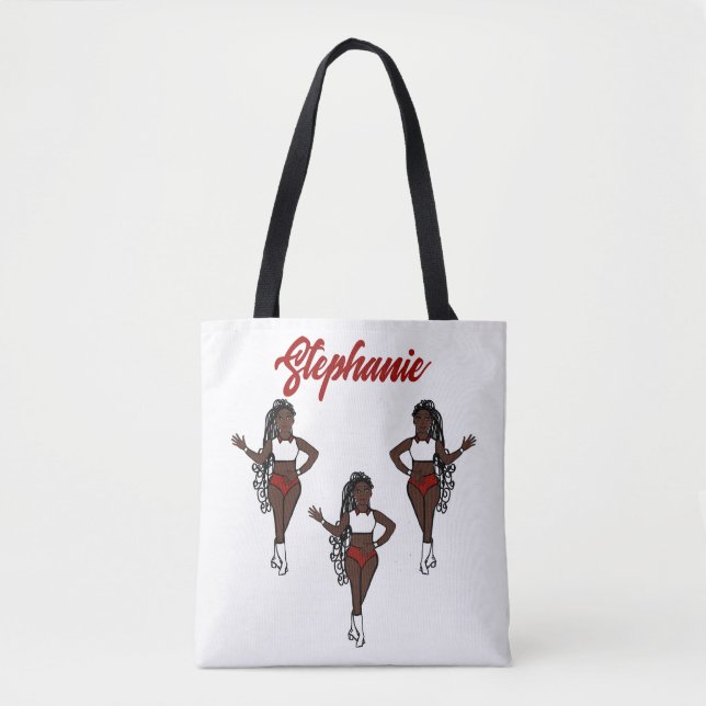 Braided Dancer Personalized Tote ( Red) Bag (Front)