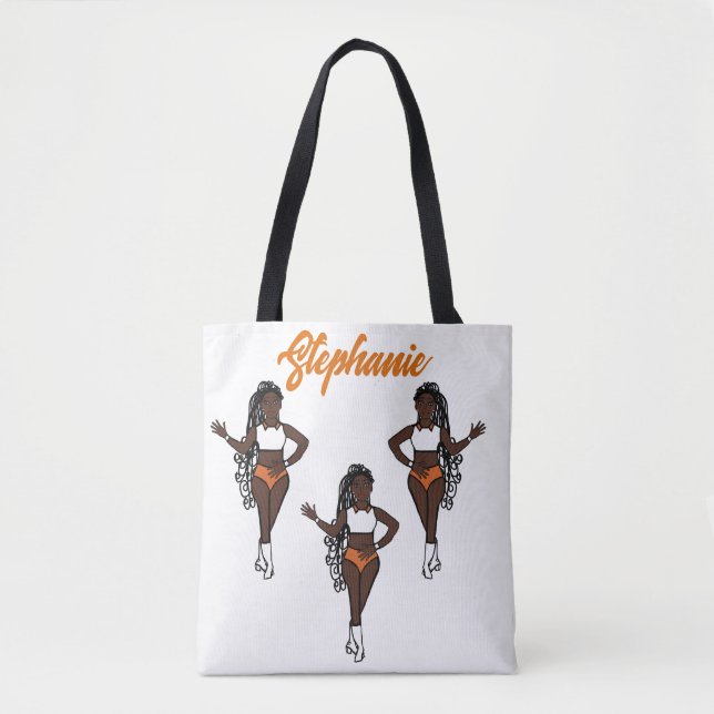 Braided Dancer Tote Personalised ( Orange) (Front)