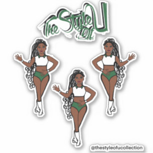 Braided Majorette / Dancer Stickers Green